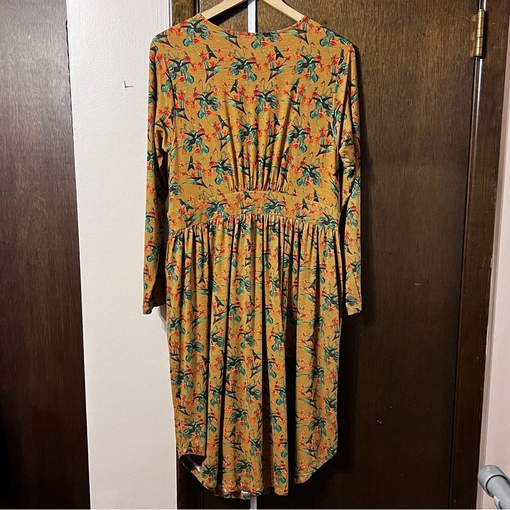 Kate Quinn Long Sleeve Shirt Tail Button Dress L - Picture 3 of 9